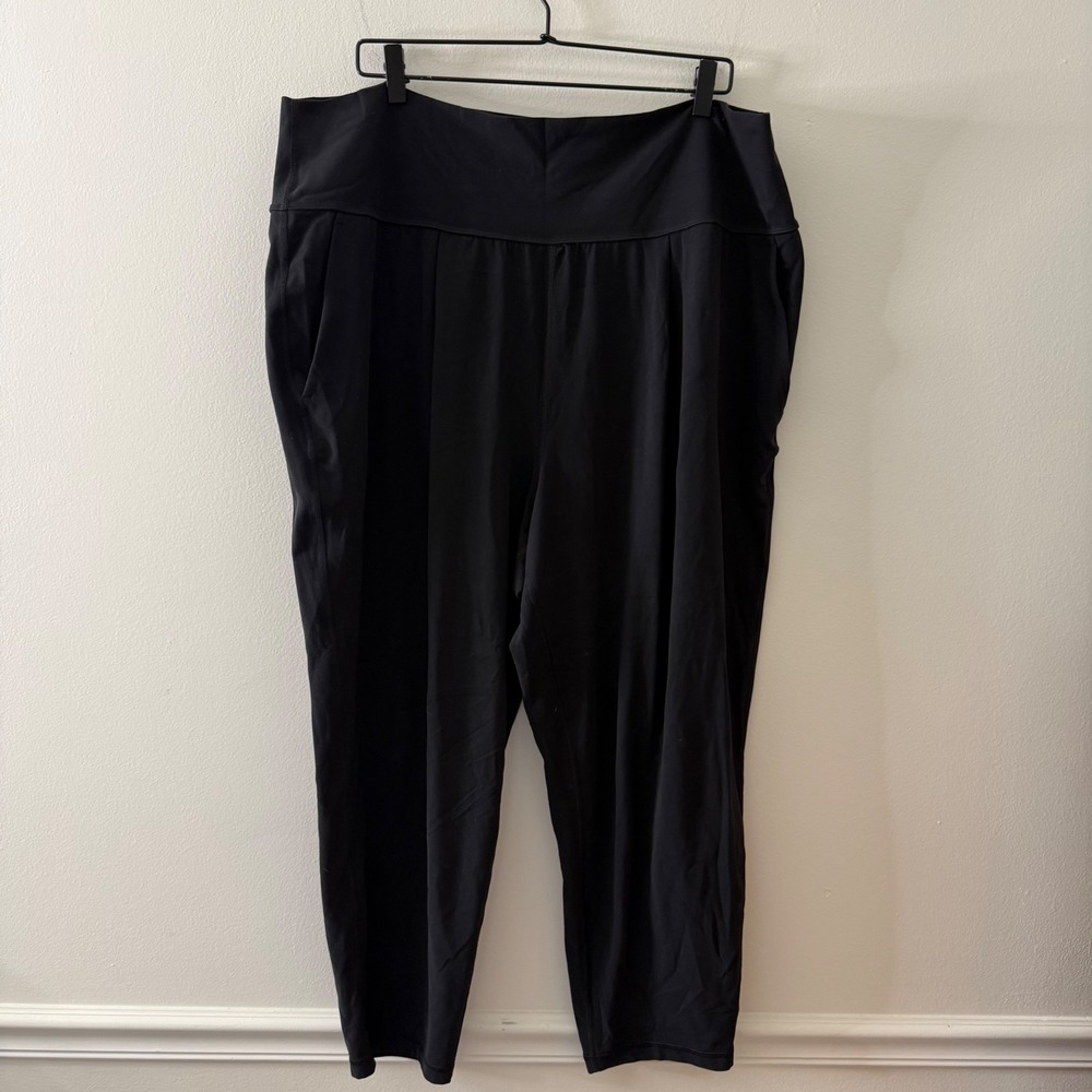 Athleta Elation Pant Black High Rise Pleated Joggers Plus Size 2X Activewear
